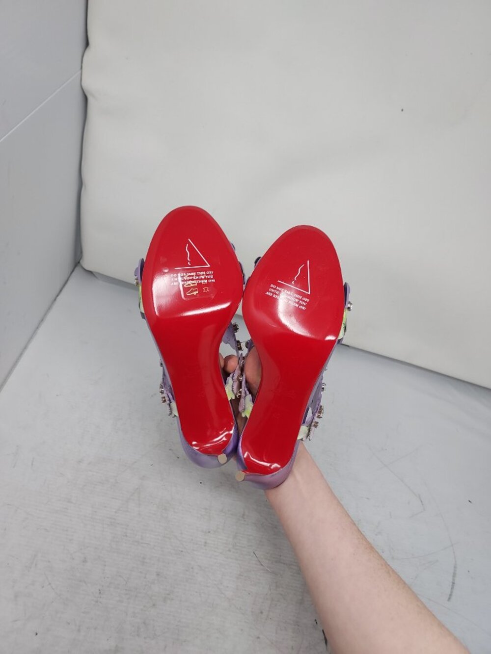 Christian Louboutin Purple Flora Jewel Heel Sandal - Picture 2 of 11